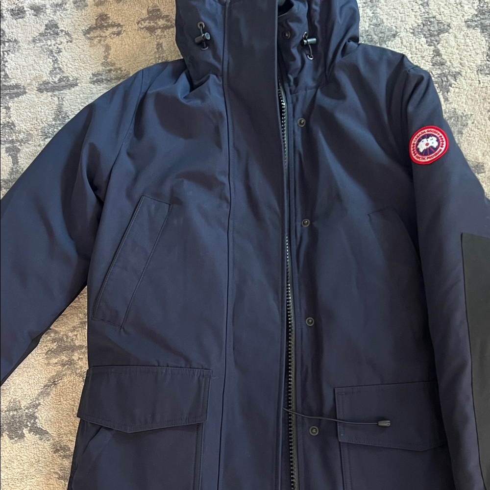 New Canada Goose Canmore Parka Navy Blue Hooded XS